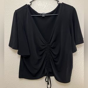 Express Ruched Black Top
